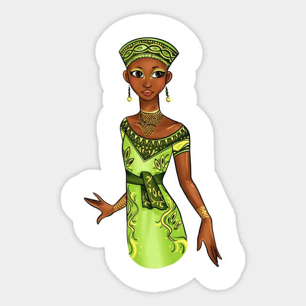 Black is Beautiful - Cameroon African Melanin Girl in traditional outfit Sticker by Ebony Rose 